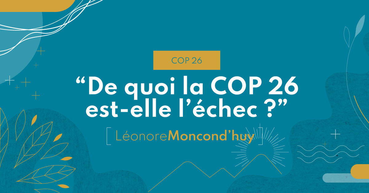 Read more about the article La COP26 : billet d'humeur, depuis Poitiers